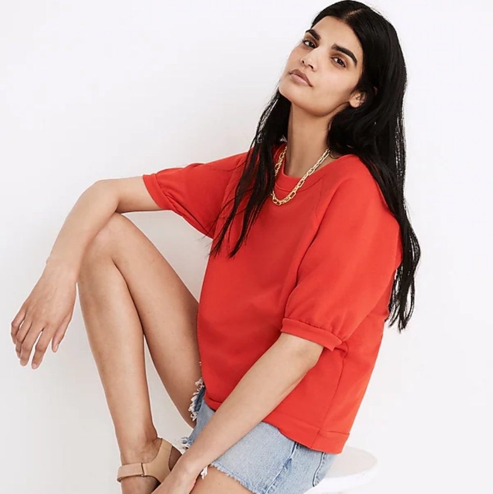 Madewell short sleeve sweatshirt xs